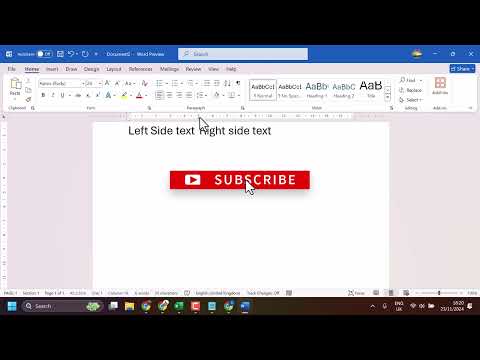 How to align text on left and right side in Microsoft Word