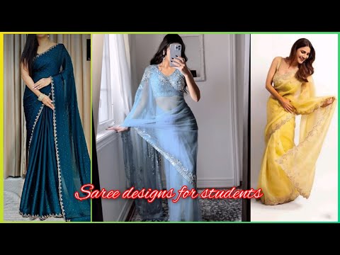 Stylish saree designs for students//modern saree designs//saree designs 2024//Fashion Industry