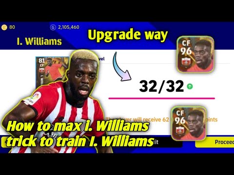 Trick to train I. Williams in pes 2023 mobile! how max.... #efootball #pes #trending #pes2023