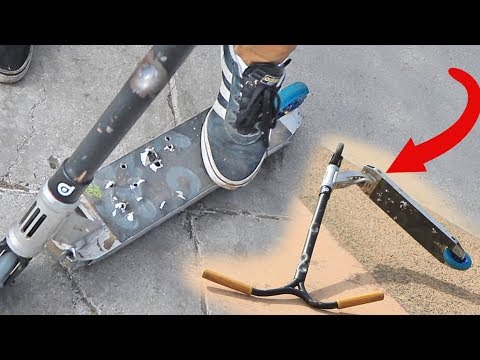 RIDING DESTROYED SCOOTER PARTS