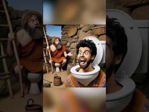 What If Cavemen Discovered a Toilet #funny #aiart #toilet