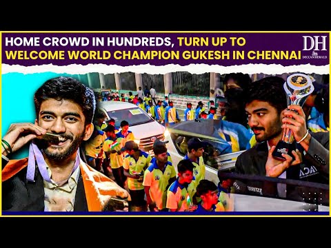 Home crowd in hundreds turn up to welcome world champion Gukesh in Chennai