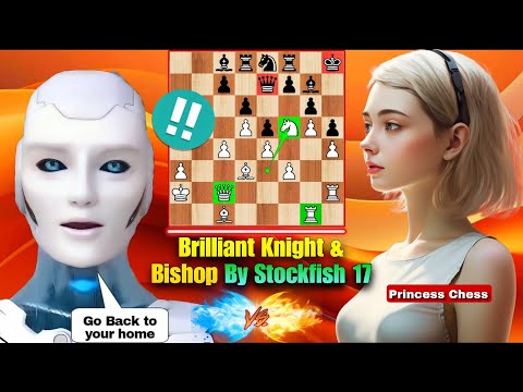 Stockfish 17 ASTONISHINGLY Sacrificed His Two Pieces Against The Princess Chess AI | Chess Strategy