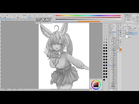 無言で作業垂れ流し【お絵かき/尾丸ポルカ】