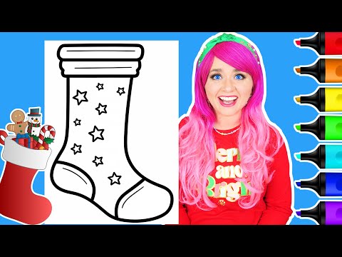 Coloring Christmas Stocking Coloring Page | Kimmi The Clown Festive Friends Christmas Coloring Book