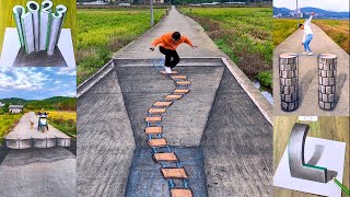 Amazing 3D Drawing Skill, How To Draw, 3D Artist Painting On The Road With Charcoal