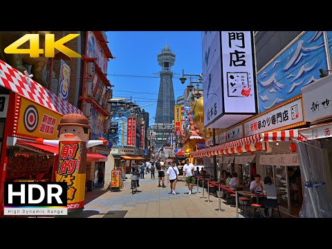 Walking from Shinsekai to Dotonbori - Osaka May 2023 [4K HDR]