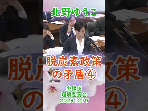 参政党【北野ゆうこ】衆議院環境委員会20241219【脱炭素政策の矛盾④】