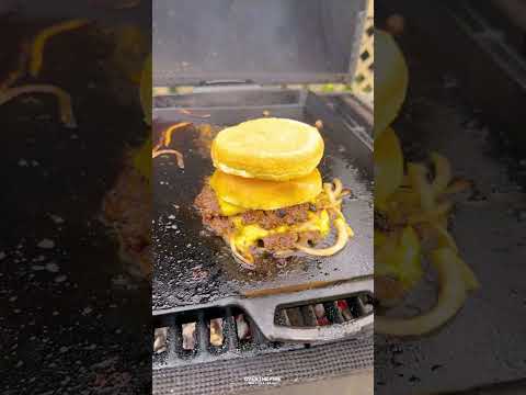 Oklahoma Onion Burger | Over The Fire Cooking by Derek Wolf