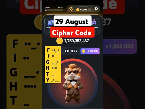 #29 August Cipher Code Hamster Kombat Today daily reward Delhi cyber code Daily Combo #viralvideo