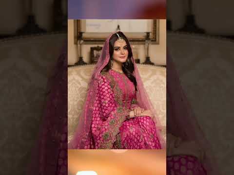 pakistani brides Engagement dress and makeup look #engagementbride #engagementmakeuplook #shorts