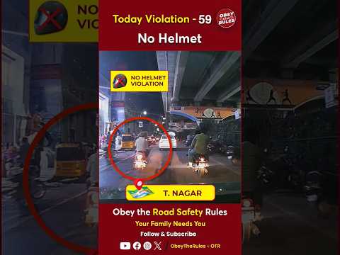 TODAY VIOLATION -59 Risky Ride without Helmet #otr #obeytherules #chennaitrafficpolice