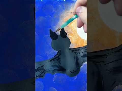 Kids vampire bat painting idea! 🎨🦇 #easypainting #beginner #tutorial #spookyseason