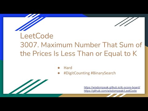 【每日一题】LeetCode 3007. Maximum Number That Sum of the Prices Is Less Than or Equal to K