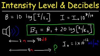 Sound Intensity Level in Decibels & Distance - Physics Problems