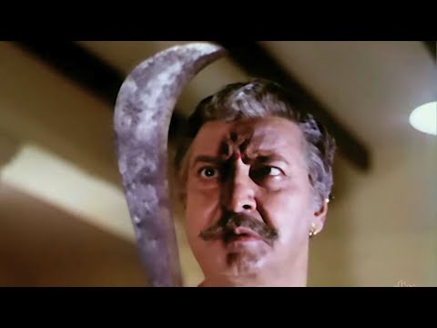 Aaj Apni Hi Beti Ko Kaat Dunga - Pran Action Suhaagan Movie Scene 6 - Sridevi