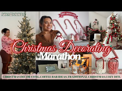 🎄🎀CHRISTMAS DECORATING 2024 MARATHON! CHRISTMAS DECORATING IDEAS, HOT COCOA BAR IDEAS#christmasdecor