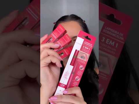 Comprinhas dos Lançamentos Da Niina Secrets Eudora -  Lapiseira Sobracelha 3 x 1 e Lip Oil Shine