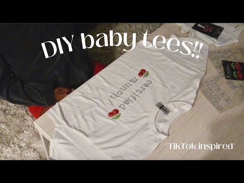 this is your sign to make baby tees w your friends | DIY T-SHIRT TikTok inspired | #aesthetic #y2k