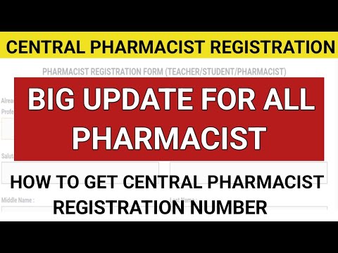 CENTRAL PHARMACIST REGISTRATION | Cetral pharmacist registration number