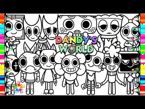 DANDY'S WORLD Roblox Coloring Page / Dandy Poppy Goob Cosmo Sprout Astro Vee Scraps Shrimpo Teagan