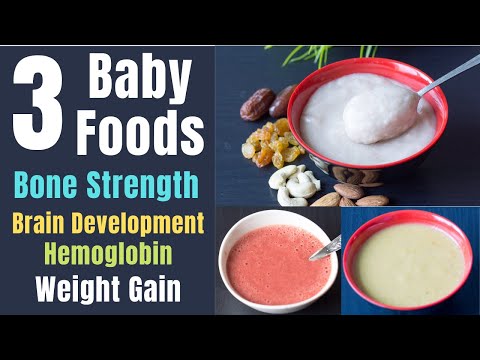 3 Baby Foods | Bone strength, Brain Development, Hemoglobin, Weight Gain | Fusion Cooking Baby Foods