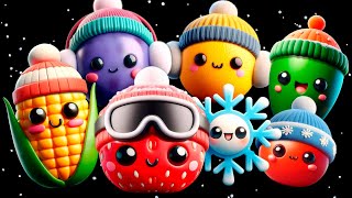 Baby Fruit Dancing in the Snow❄️ Sensory Video with Relax Music Mix🎶