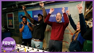 Duke of Cambridge Enjoys a Game of Table Football at Heads Up Event