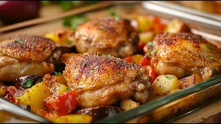 This is the most delicious chicken thighs recipe ever! Simple and quick!