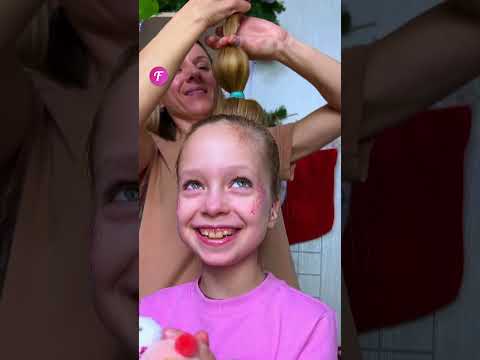 DIY Christmas Hairstyle That Kids Will Love! #shorts