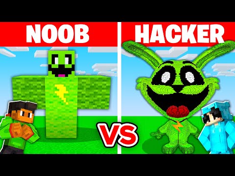 NOOB vs HACKER: I Cheated In a HOPPY HOPSCOTCH Build Challenge!