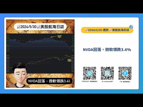 📈2024/5/30週四📈NVDA回落，微軟領跌3.4%｜美股航海日誌+新聞導讀｜每日更新