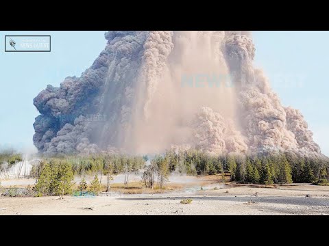 Horrible Today: Yellowstone Seconds Steamboat Geyser Powerfull Erupts Recorded Live, Tourists Run!