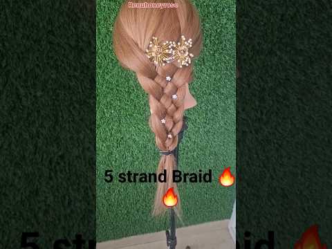 Advanced Hair style 5 strands Braid/#renuhoneyrose #shortvideo #hairstylist