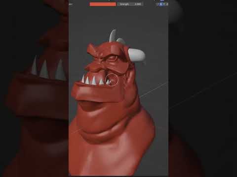 Red Alien Boss sculpt in 1 Min #shorts