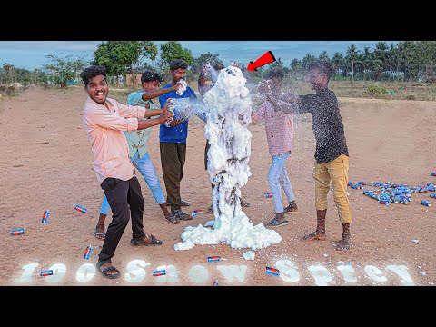 100 Snow Spray VS One Person ❄️ Extreme Birthday Celebration …🥶