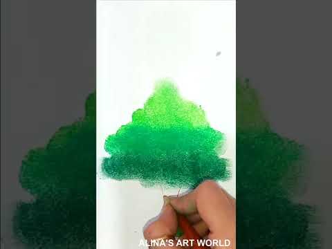 How to draw simple tree 🌳 #shorts #youtubeshorts #ytshorts #artvideo #art @ALINASARTWORLD