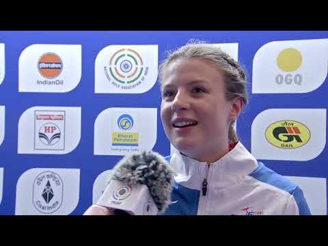 Interview Camille Jedrzejewski FRA Silver Medal 25m Pistol Women Delhi IND ISSF World Cup inal 2024