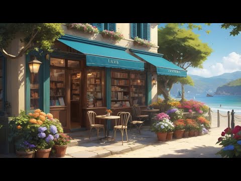 Cozy Seaside Bookstore | Ambient Jazz Music for Relaxation, Study, and Reading - 1 Hour