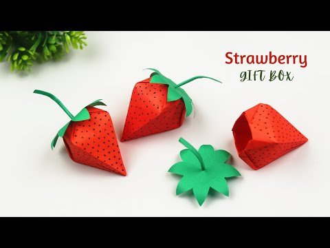 DIY Strawberry Gift Box🍓Cute Gift Box Ideas | | How To Make Origami Paper Strawberry Gift Box