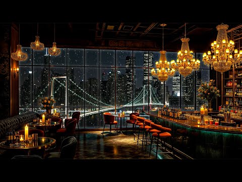 New York Night Jazz in Cozy Bar Ambience ~ Smooth Slow Jazz Saxophone Music for Chill Out & Sleep