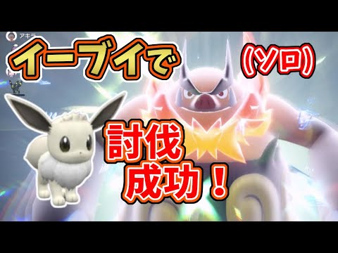 【ポケモンSV】最強星7エンブオーレイドをイーブイでソロ討伐成功！！