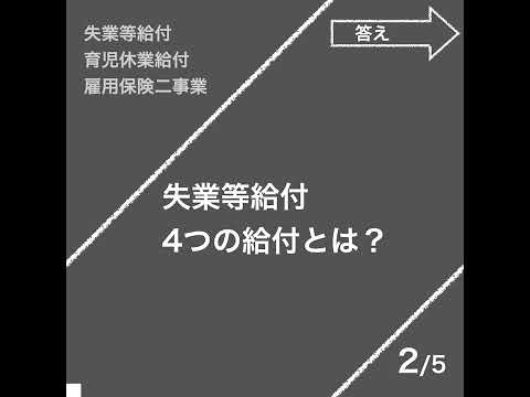 雇用保険事業「〇〇給付」「〇〇事業」（雇用保険法）【社労士試験｜1分動画】