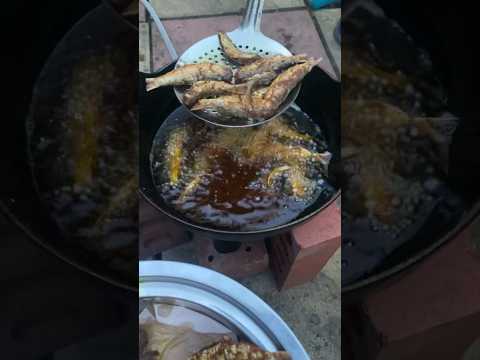 Frying Fish Outside #fry #fish #sardines