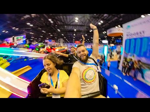 IAAPA Attractions Expo 2023 Day 2! Riding Demo Rides & Playing Arcade Games!