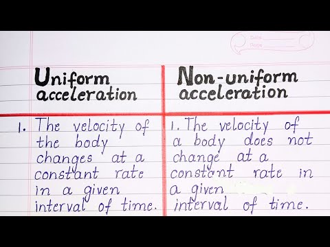 Difference between Uniform Acceleration and   Non - Uniform Acceleration