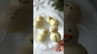 5-ingredient Snowman Cake Pops⛄️😍 #easydessert #easyrecipes #christmasrecipe