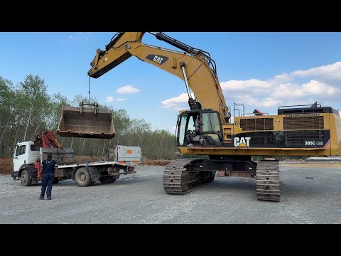 Transporting The Caterpillar 385C Excavator & Fitting The Bucket - Sotiriadis/Labrianidis Mining 4k