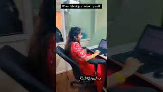 Relaxing On Office Chair 😂 My Brain Remember This #funnyshorts #officelife #chair #shortsfeed