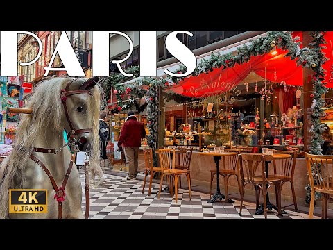 [🇫🇷Paris France] 1Hour 3 Beautiful Passages Walking Tour (4K HDR) 21/December/2024